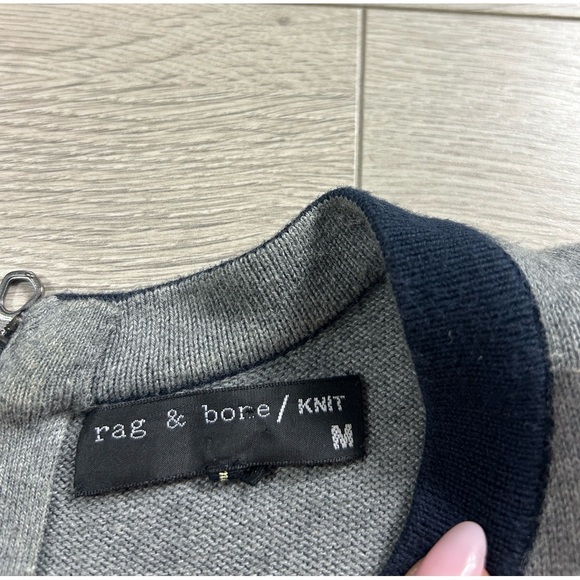 Rag & Bone Women's Gray Long Sleeve Thin Knit Sweater Top - Picture 4 of 10